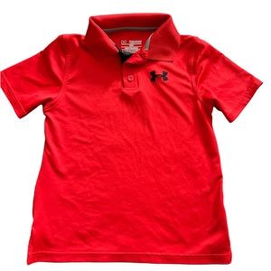 Under Armour Red Polo Shirt with Black Logo
